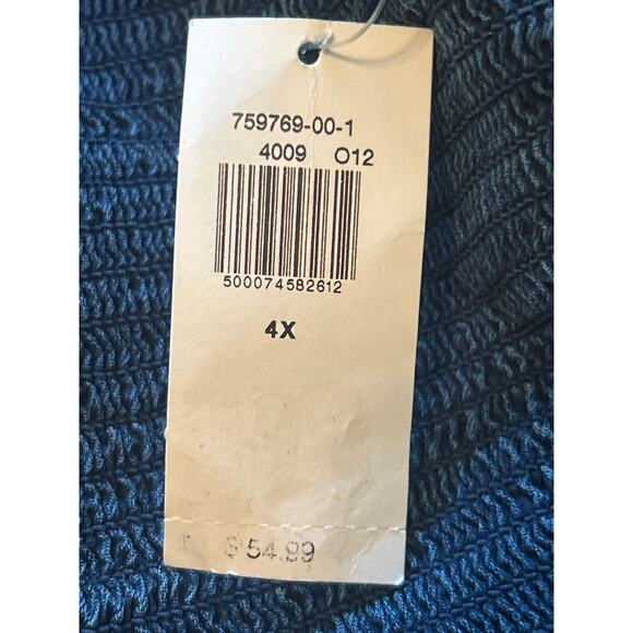 NWT Old Navy Plus Size Lightweight Blue Dress Bottom Ruffle Smocking Size 4X - Picture 4 of 6